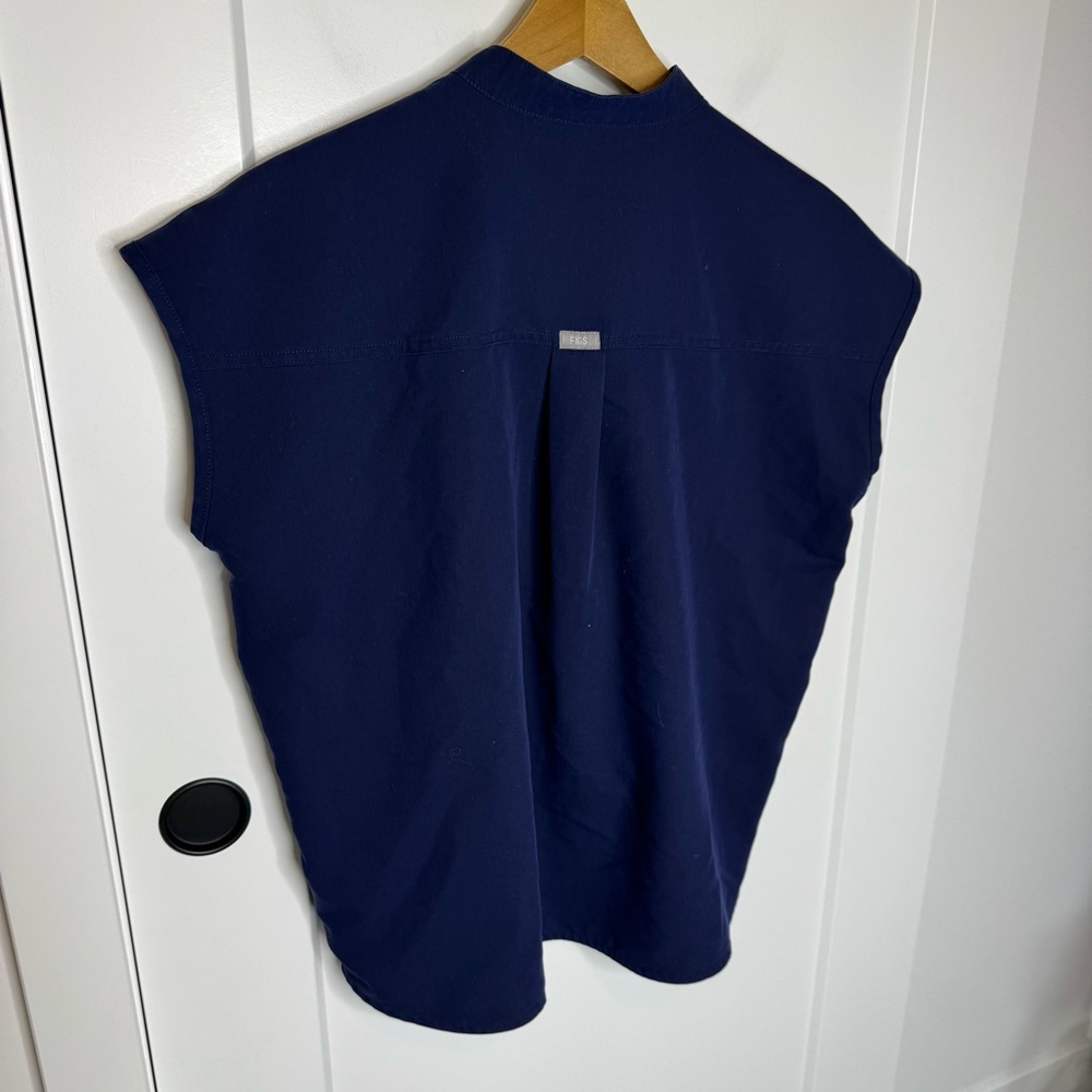 Figs Navy Short Sleeve Mock Neck Top - Picture 5 of 5